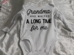 Baby Romper Grandma Waited White 0-3months